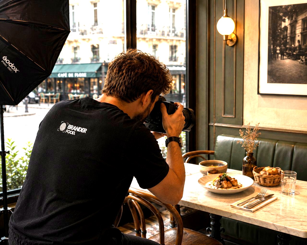 Photographe Brander Food en shooting dans un restaurant
